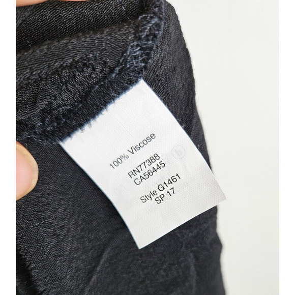 Madewell 100% Viscose Keyhole Memory Tank Top Sleeveless Pleat Size XXS Black - Picture 7 of 7